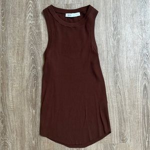 ZARA Brown Tank Ribbed - Large